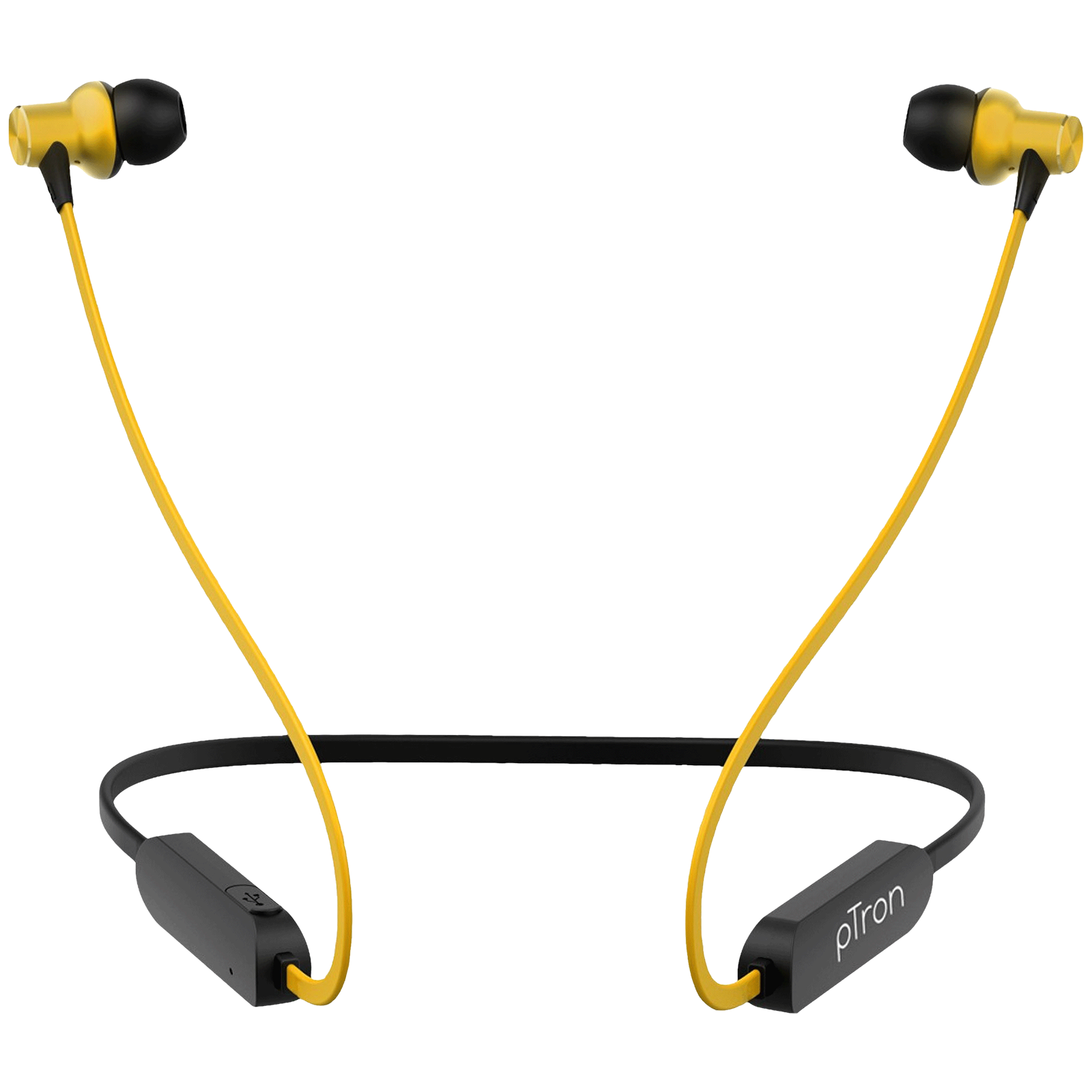 Buy pTron Avento Classic 140317898 Neckband with Passive Noise Cancellation Sweat Water Resistant Hi Fi Stereo Sound Black Yellow Online Croma